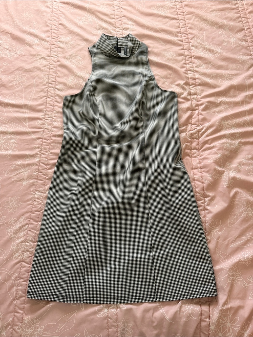 Urban Outfitters Black and White Houndstooth Sleeveless Mini Dress